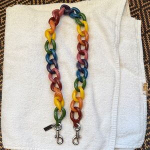 COACH Chain Shoulder Strap In Rainbow RESIN WITH NICKEL🌈 CP895